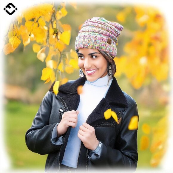 Slouchy Beanie for Women Winter Hat Warm Slouch Oversized Soft Chunky Cable Knit - Picture 2 of 8